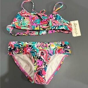 Raisins Kids Bikini - Pink and Blue Floral size 7 two piece